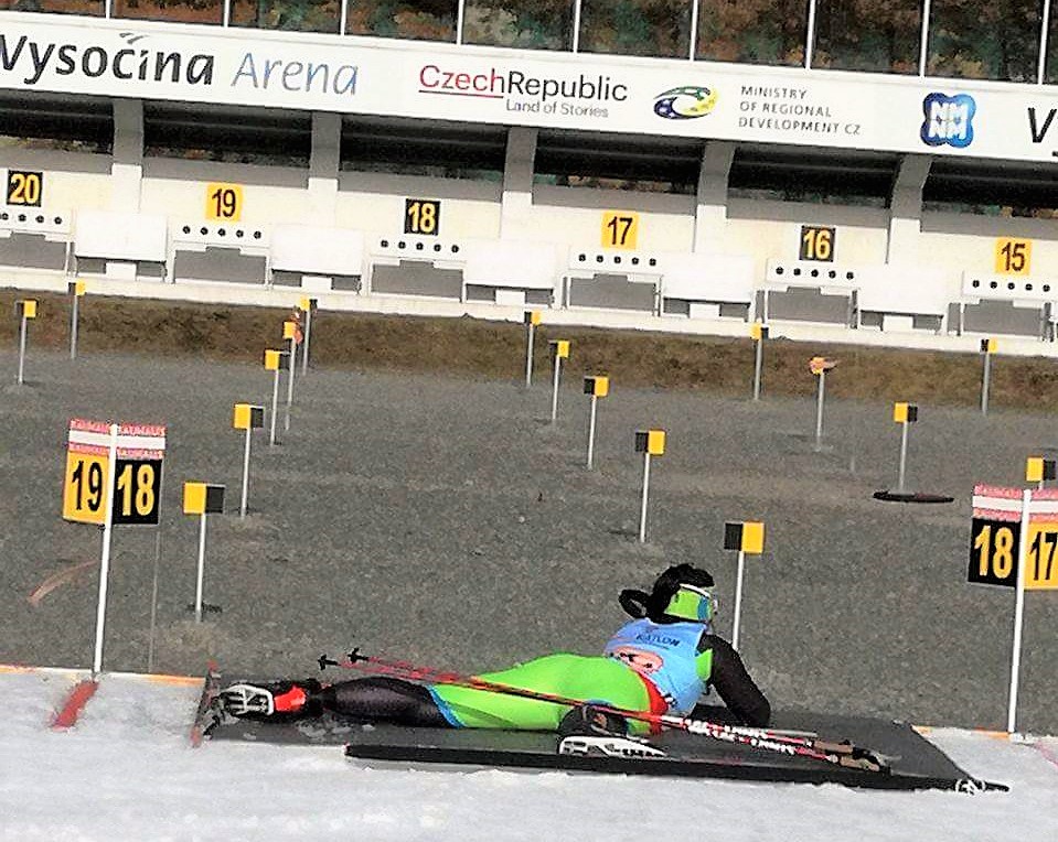 Veronika Gallová v akci na střelnci při MČR v NMNM