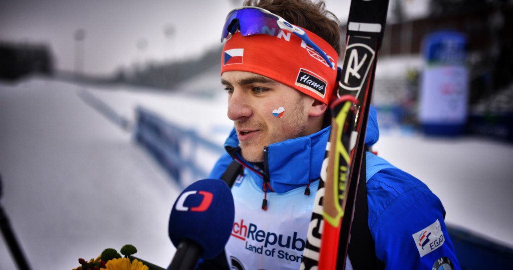 Milan Žemlička, pátý junior sprintu, při rozhovoru pro českou televizi