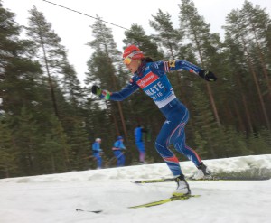 Vuokatti - Veronika Vítková při "posilovací jízdě"