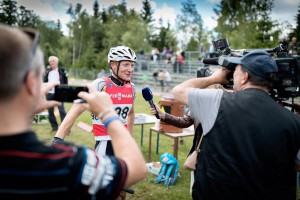 Ondřej Moravec dává první mistrovský rozhovor při domácím šampionátu na MTB.