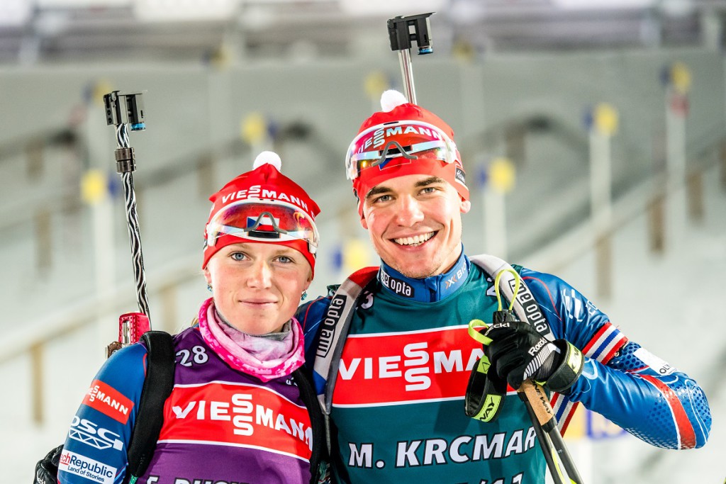 Eva Puskarčíková a Michal Krčmář budou bojovat o úspěch v závodě smíšených dvojic