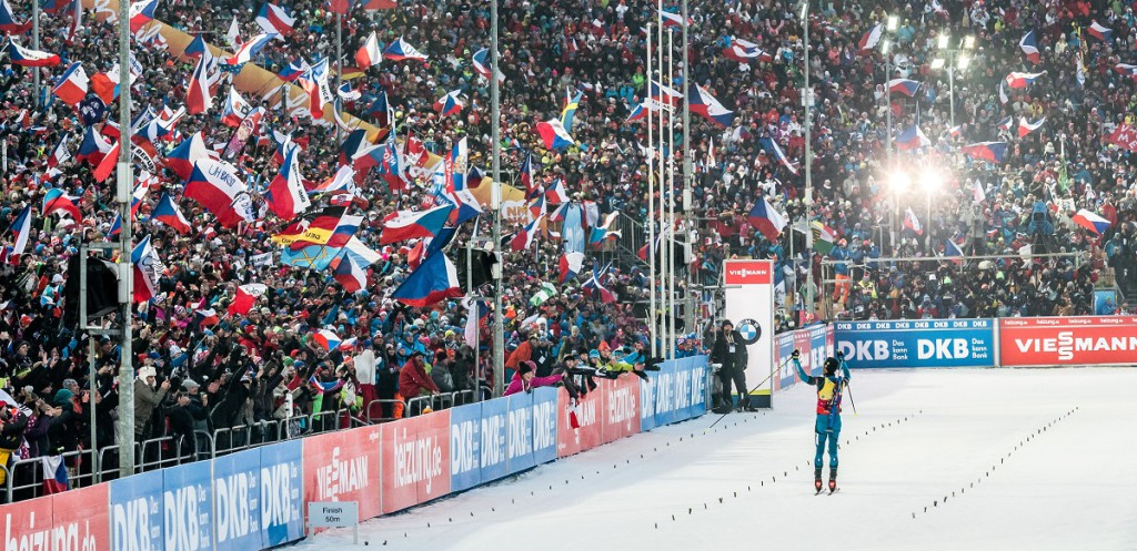 Sdílené nadšení z biatlonu. Martin Fourcade a novoměstské publikum