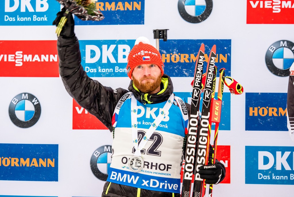 Radost, úleva i dojetí ve tváři Michala Šlesingra po jeho druhém místě ve sprintu v Oberhofu