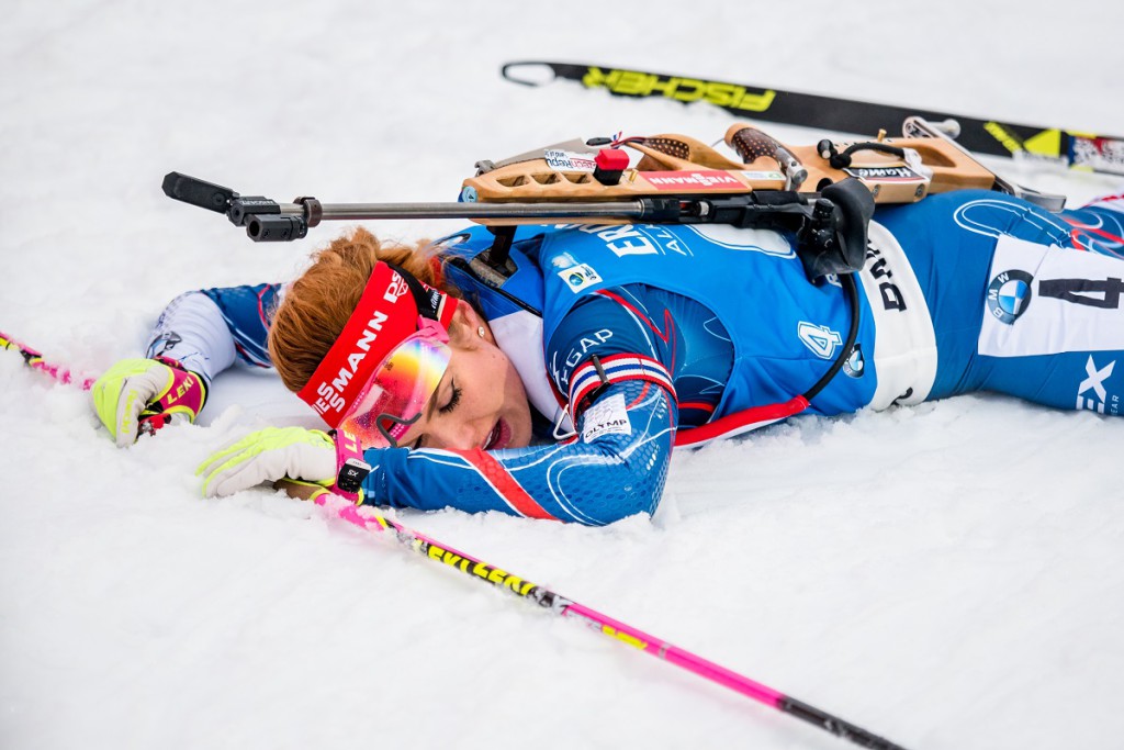 Gabriela Koukalová po své strhující stíhací jízdě