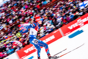 Michal Krčmář dnes závod nezvládl střelecky. Výsledek v top 60 mu však dává šanci na "opravu" v zítřejším stíhacím závodě. Foto: Český biatlon, Petr Slavík