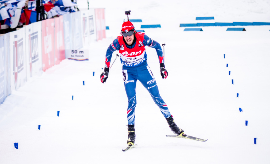 Jaroslav Soukup se konečně dočkal závodu, ve kterém se mu podařilo sestřelit všechny terče. Foto: Český biatlon, Petr Slavík