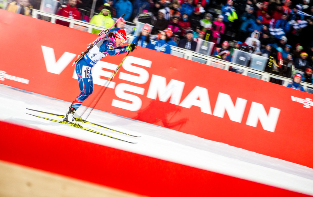 Veronika Vítková se ve stíhačce mohla opřít o tradičně kvalitní běh. Foto: Český biatlon, Petr Slavík