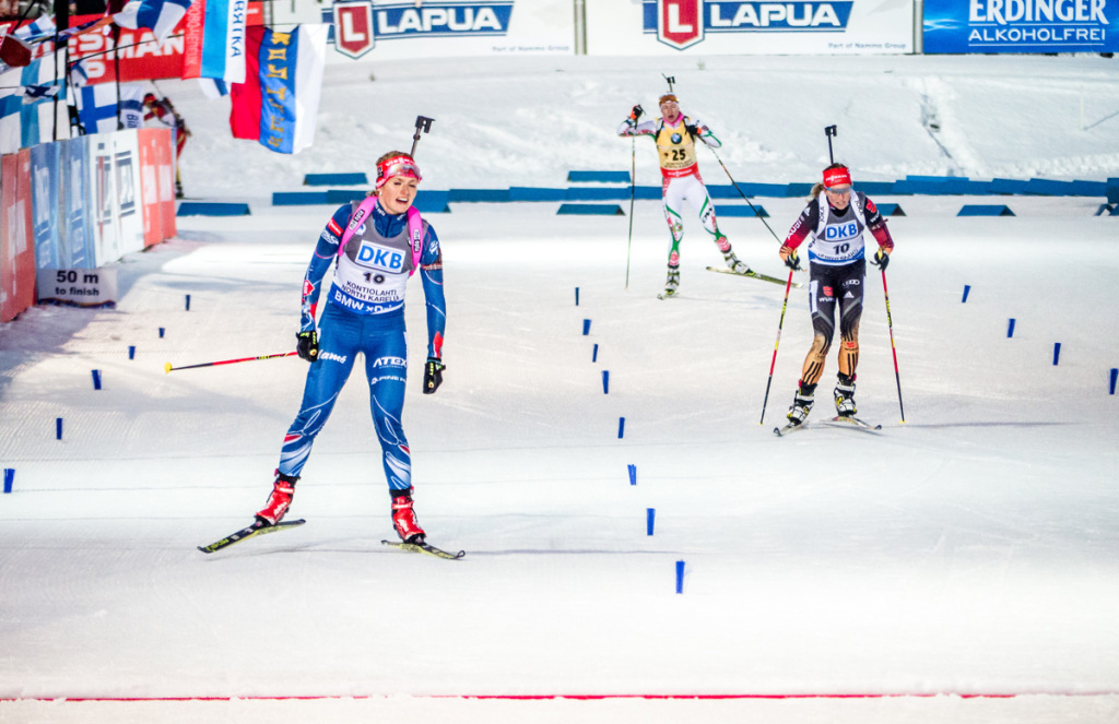 Gabriela Soukalová zatím na MS předvádí vynikající běžecké výkony. Foto: Český biatlon, Petr Slavík