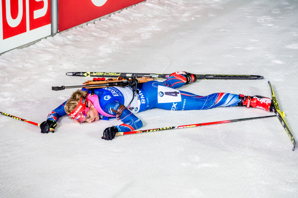 Totální vyčerpání v cíli. Foto: Český biatlon, Petr Slavík