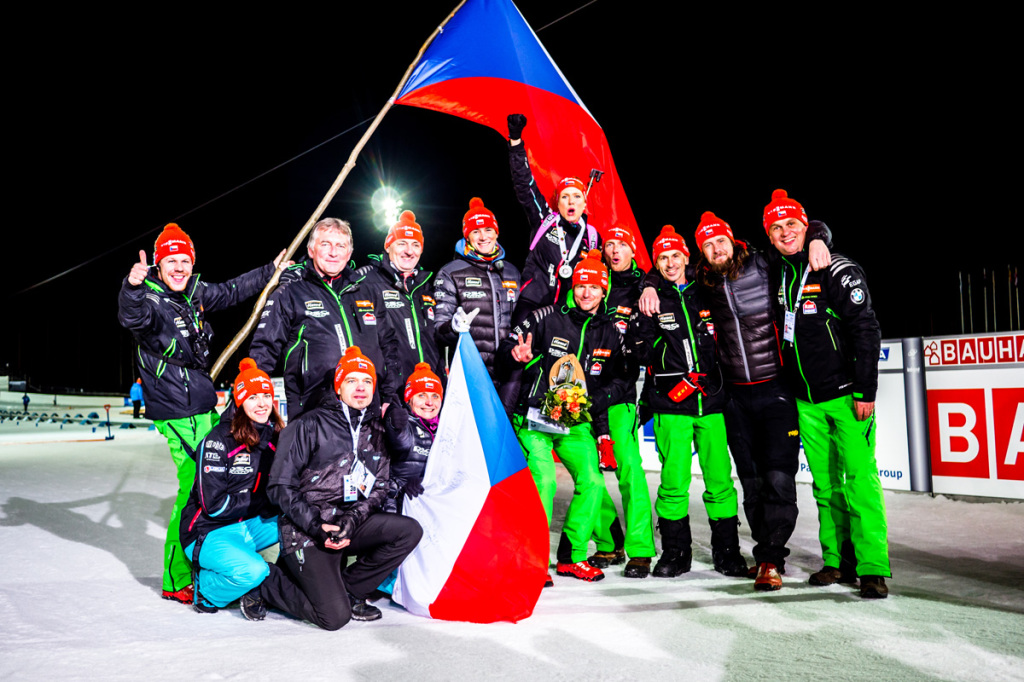 Týmová euforie. Foto: Český biatlon, Petr Slavík