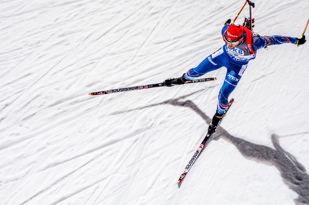 Na trati byl dnes Michal Šlesingr takřka nedostižný, ale tři chyby na střelnici byly příliš... Foto: Český biatlon, Petr Slavík