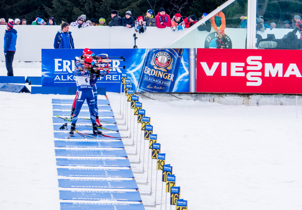Michal Šlesingr na poslední položce ve stoje. Foto: Český biatlon, Petr Slavík
