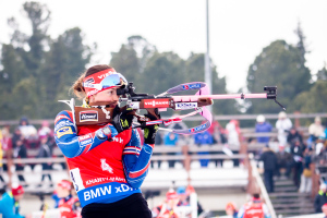 Veronika Vítková musela po pádu a zranění z finálového závodu odstoupit. Foto: Český biatlon, Petr Slavík