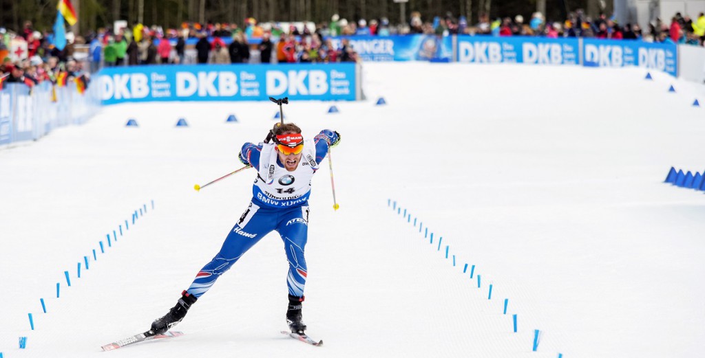 Michale Šlesingr v cílové rovince Chiemgau Areny