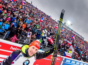 Ondřej Moravec i fanoušci dokazují, že také čtvrté místo může zamenat radost