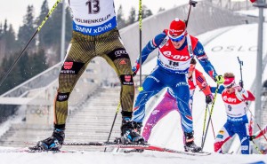Při hromadném závodu se dnes Michal Krčmář musel vydat do posledního zbytku sil. Foto: Český biatlon, Petr Slavík