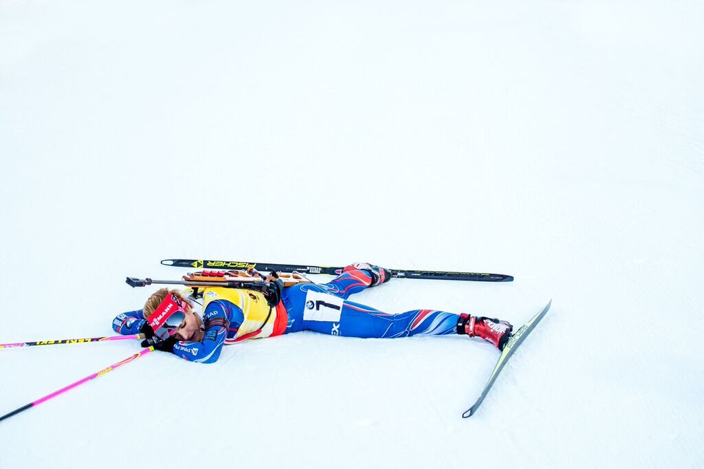 Vytrvalostní závod byl pro Gabrielu Soukalovou zcela vyčerpávající. Foto: Český biatlon, Petr Slavík