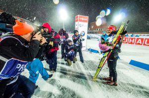 Radost v cíli z nečekaného výsledku. Foto: Český biatlon, Petr Slavík 