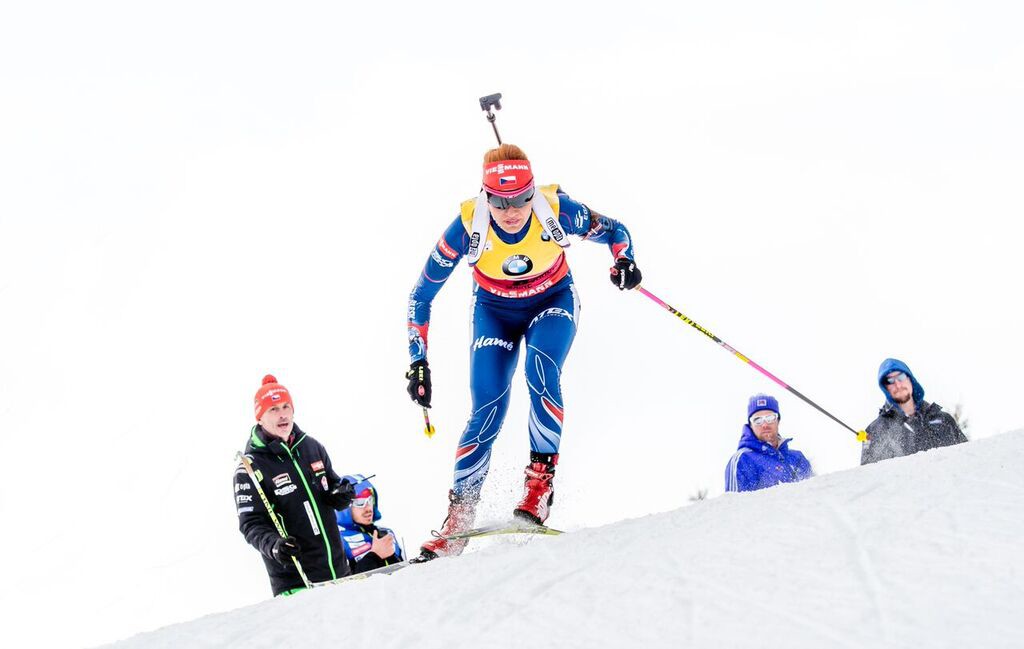 I přes problémy se spánkem dnes z Gabriely Soukalové na trati sršela energie. Foto: Český biatlon, Petr Slavík