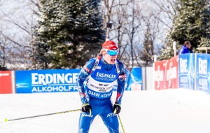 Michal Krčmář v cíli závodu ve Sprintu. Foto: Český biatlon, Petr Slavík