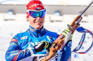 Michal Krčmář při nástřelu závodu ve Sprintu v Anterselvě. Foto: Český biatlon, Petr Slavík
