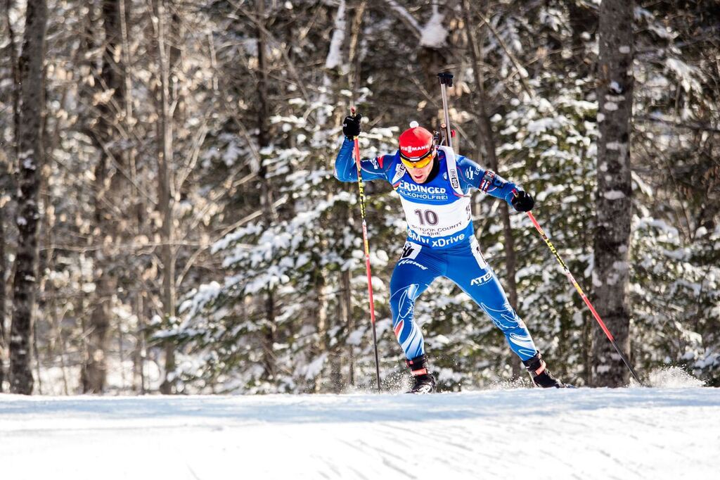 Sám v lese. Michal Šlesingr na trati poněkud "komorního" závodu SP v Presque Isle. Foto: Český biatlon, Petr Slavík