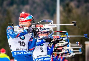 Ondřej Moravec v závodě s hromadným startem předvedl neskutečný střelecký výkon. Foto: Český biatlon, Petr Slavík