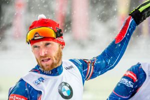 Michal Šlesingr při nástřelu před vytrvalostním závodem mužů. Foto: Český biatlon, Petr Slavík