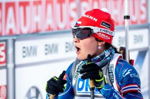 S výkonem ve stíhacím závodě byla Veronika Vítková spokojená. Foto: Český biatlon, Petr Slavík