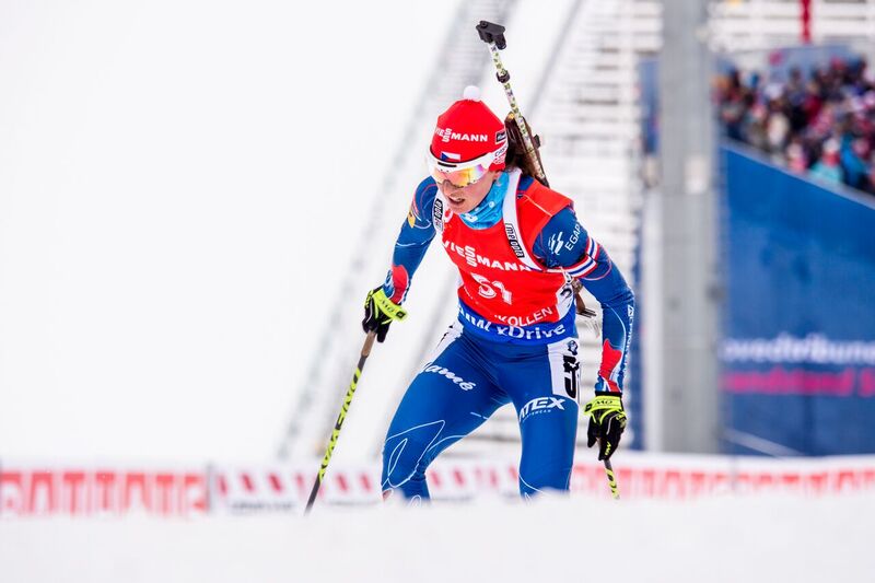 Veronika Vítková na trati závodu MS 2016 ve sprintu, kde vybojovala 7. místo. Foto: Český biatlon, Petr Slavík