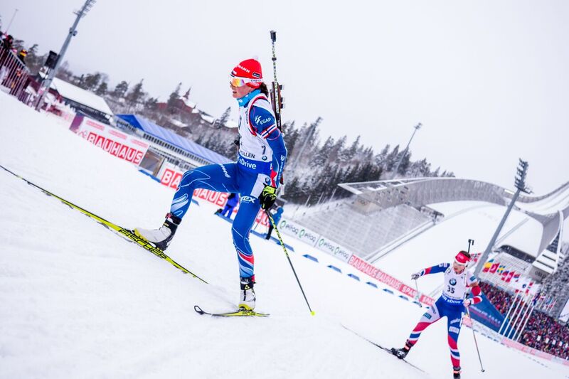 Veronika Vítková se během stíhacího závodu cítila fyzicky mnohem lépe než při předchozích startech na šampionátu. Foto: Český biatlon, Petr Slavík 